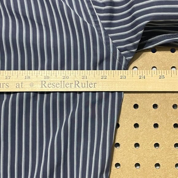 Brioni Modern LS Button Up Shirt Italy Made Pinstripe Dark Gray Large Men - Picture 8 of 10